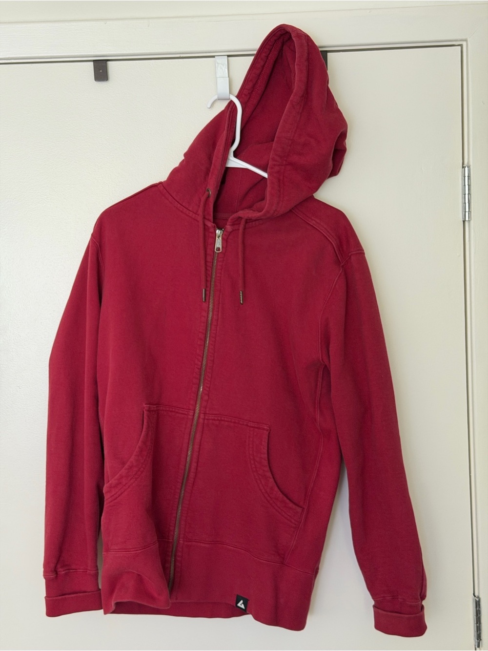 American Giant Deep Red Full-Zip Hooded Jacket